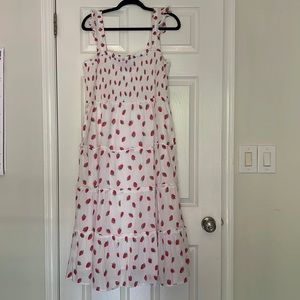 NWOT J Crew Factory cotton smocked tiered midi dress. XL